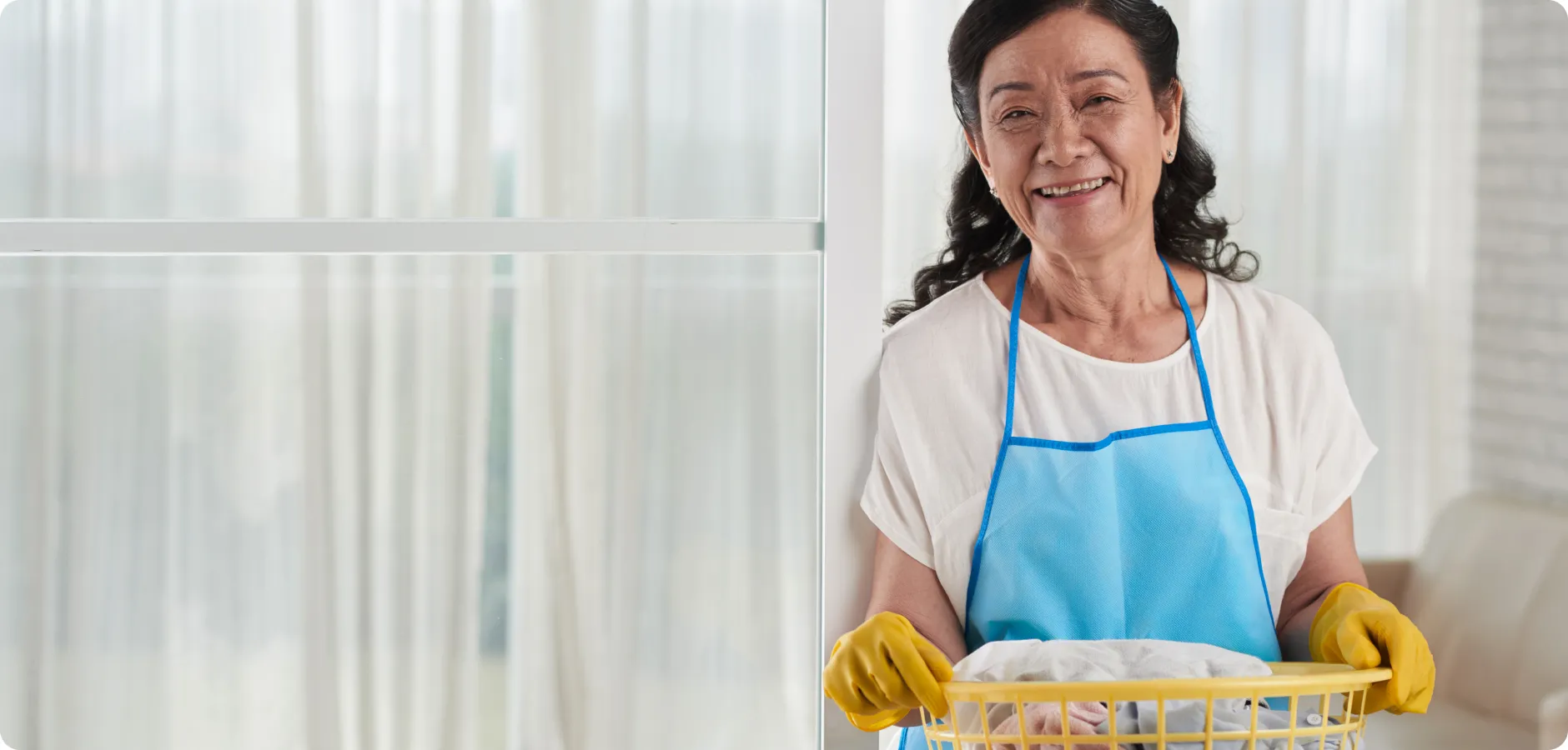 Cleaning specialist at work in a Japanese-style home